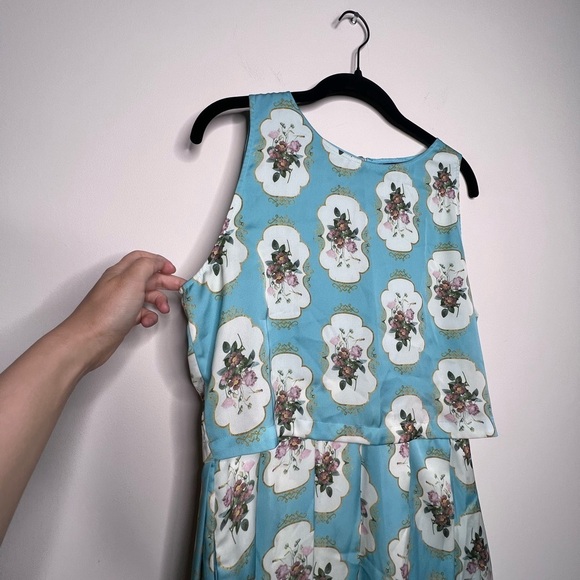 Anthropologie Pankaj & Nidhi Mirror Image Floral Tea Party Midi Dress Size 6 - Picture 8 of 17